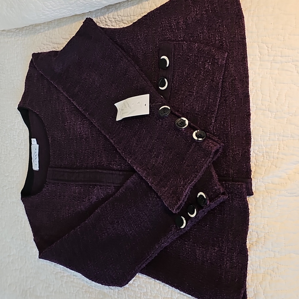 🍇HP🍇Willow Vintage Tweed Sweater Jacket NWT Large - Picture 9 of 9